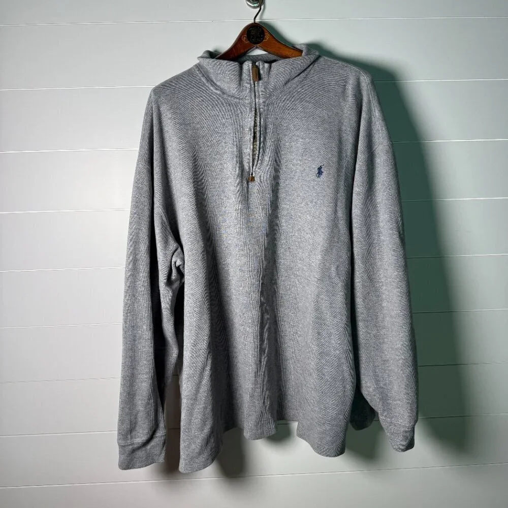 Polo by Ralph Lauren Light Gray Sweater Quarter Zip 3XLT Tall